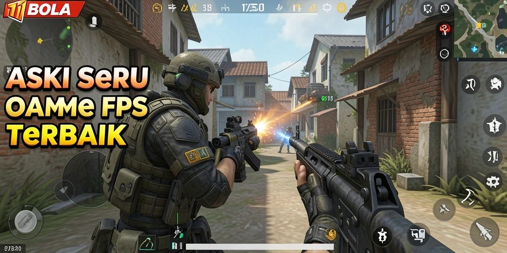 Tangkapan layar aksi gameplay seru dalam game FPS 11BOLA.