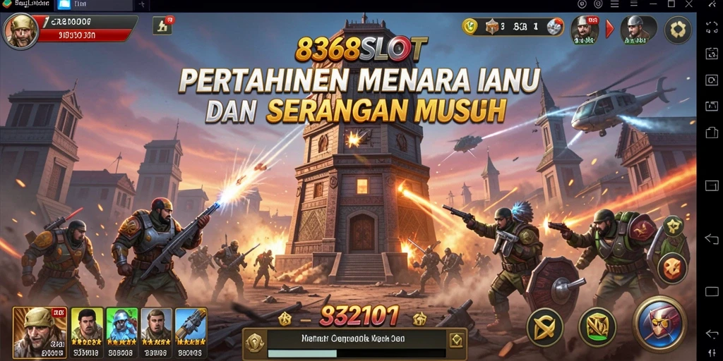 Tampilan gameplay menawan di 8368SLOT dengan strategi Tower Defense.