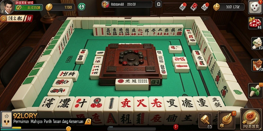 Tampilan gameplay Mahjong yang menantang dan seru di 92GLORY.