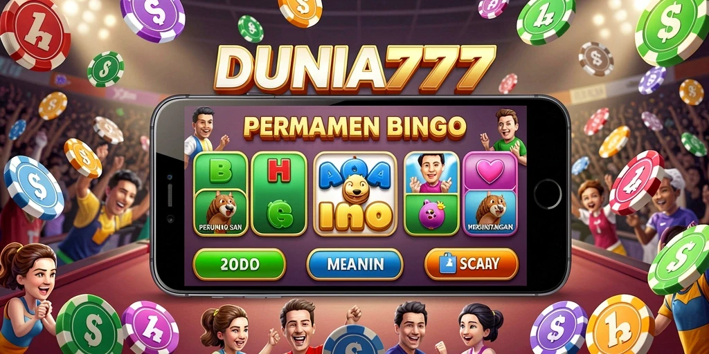 Screenshot gameplay DUNIA777 yang menunjukkan suasana bermain Bingo yang ceria.
