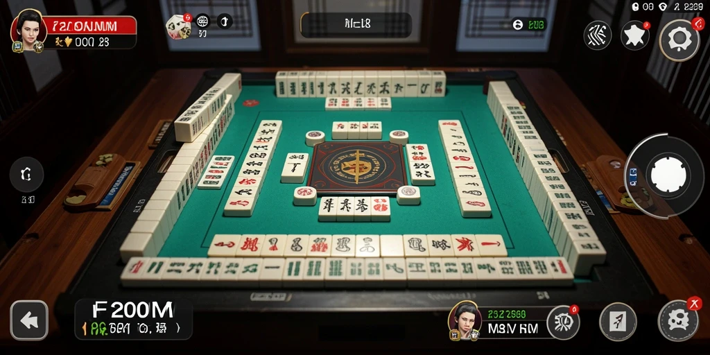 Screenshot F200M menampilkan gameplay seru Mahjong yang menghibur.