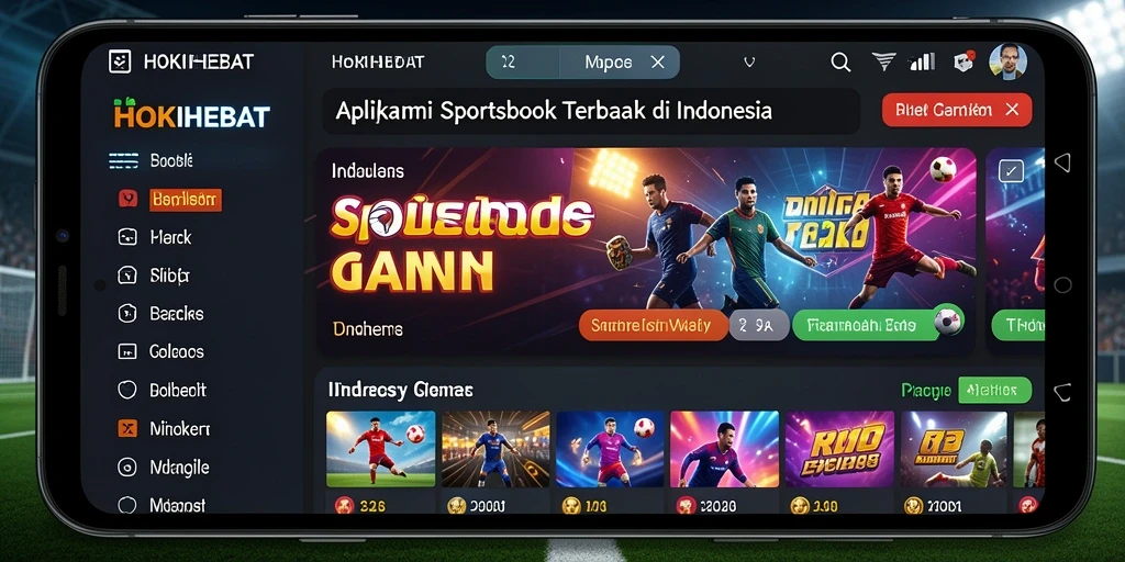 Tampilan menarik dari aplikasi HOKIHEBAT saat melakukan taruhan olahraga.