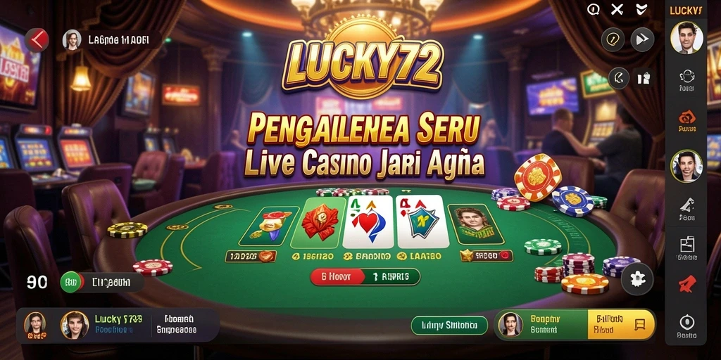 Tampilan menarik dari gameplay Live Casino di LUCKY72.