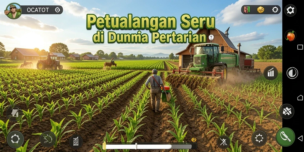 Screenshot OCATOTO menampilkan gameplay pertanian yang seru dan interaktif.