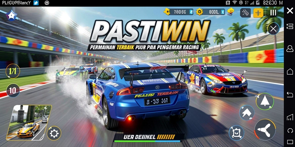 Gameplay Racing seru dan mendebarkan dalam PASTIWIN.