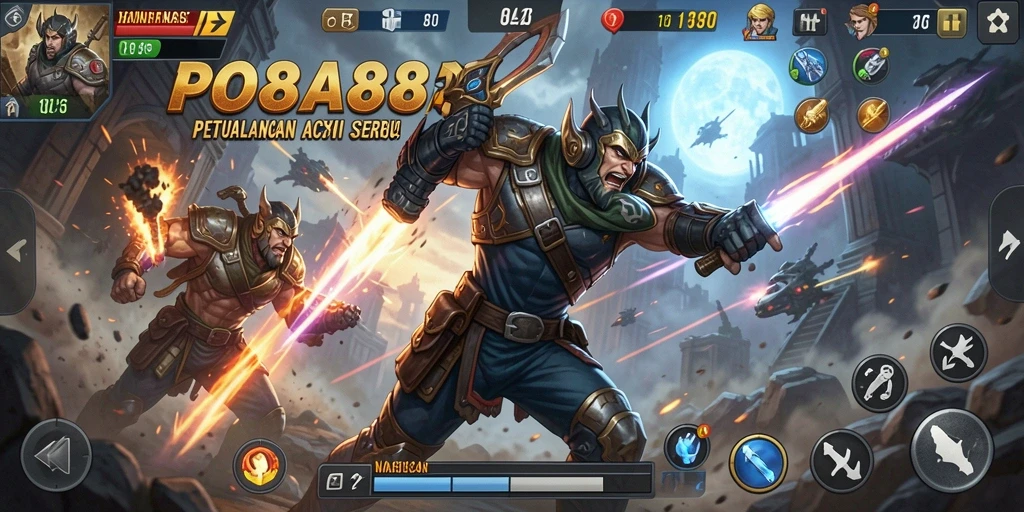 Tampilan gameplay aksi yang mendebarkan dan penuh ketegangan.
