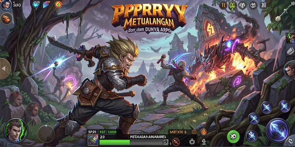 Tangkapan layar epik dari pertarungan PPRRYY dalam dunia fantasi.