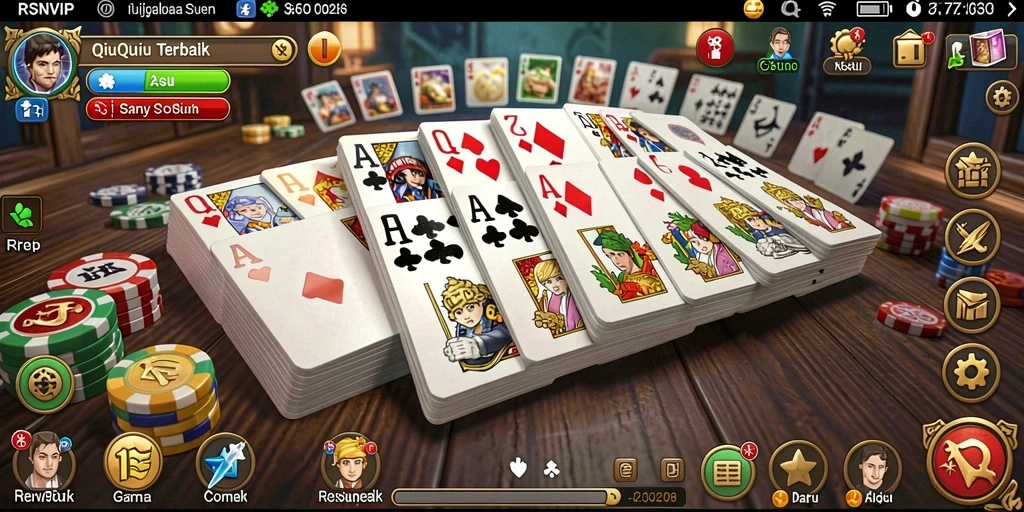 Screenshot RSNVIP menunjukkan pemain yang asyik bermain QiuQiu.