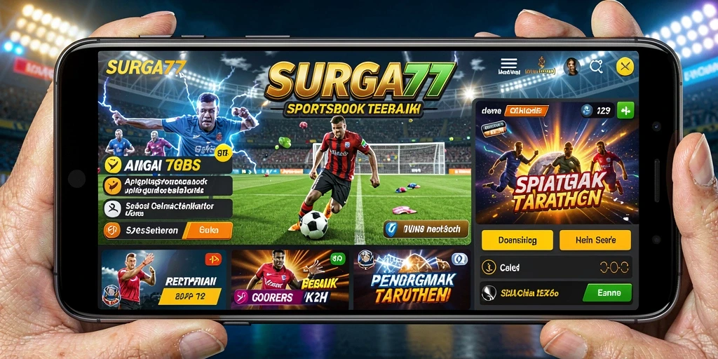Tampilan aplikasi SURGA77 yang menarik dan interaktif saat bermain sportsbook.